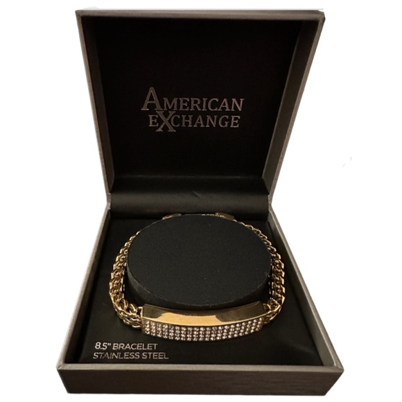 American Exchange Stainless Steel Gold Chain Bracelet Unsex - Picture 2 of 4